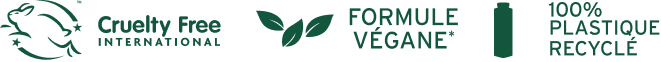 Cruelty Free, Vegan Formula, 100% Recycled plastic